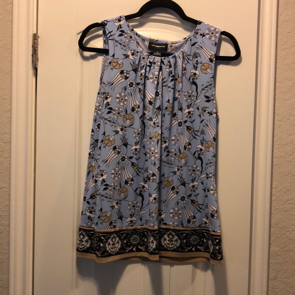 Liz Claiborne multi color blue blouse